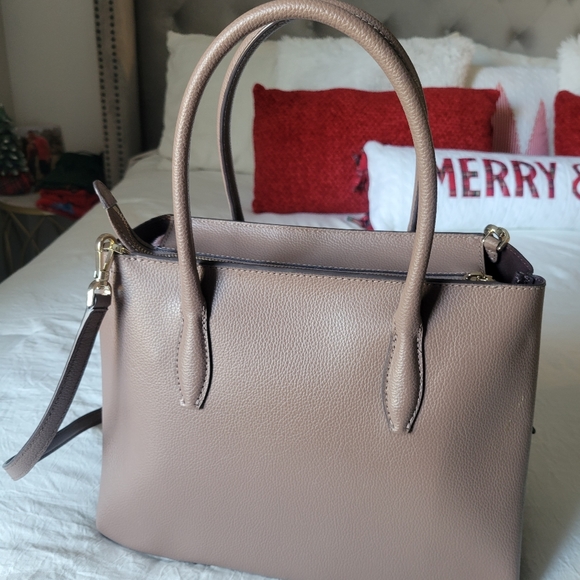 Kate Spade Eva Taupe satchel cross body handbag purse NWOT - Picture 6 of 11